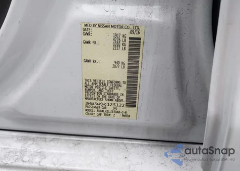 2017 Nissan Altima 2.5 Sr from USA, damaged, VIN 1N4AL3AP0HC125122